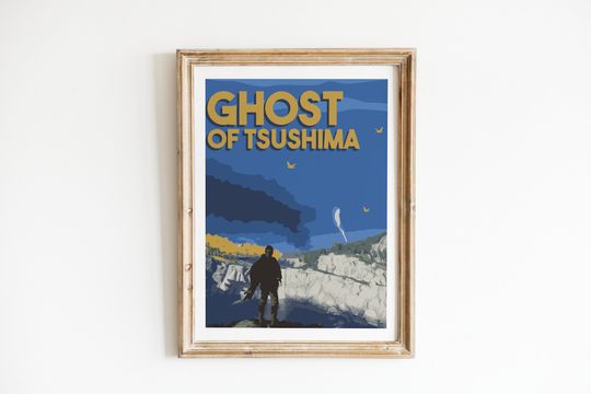 Discover Minimal Ghost of Tsushima Wall Art Illustration Print