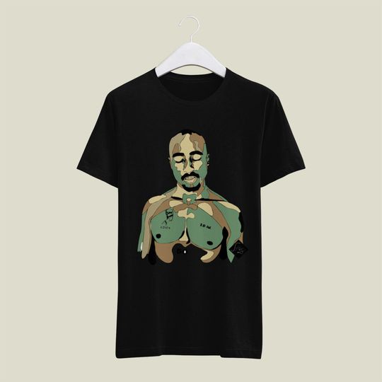 Discover 2Pac Camouflage  Heavy Cotton Tee | Hip Hop Tshirt