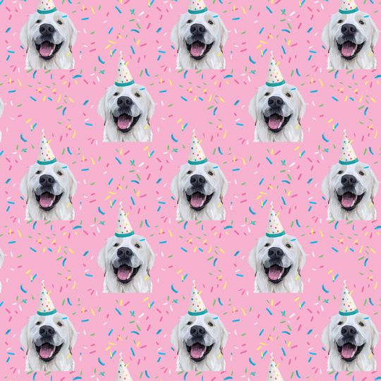 Discover Golden Retriever Wrapping Paper | Golden Retriever Birthday Gift Wrap