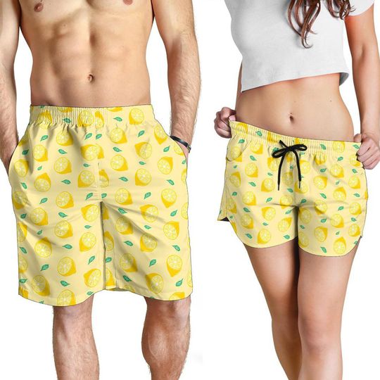 Discover Lemon Shorts - Lemon Pattern Swim Shorts