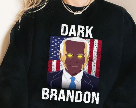 Discover Dark Brandon American Flag Sweatshirt, Brandon Joe Biden Dark Meme Sweatshirt