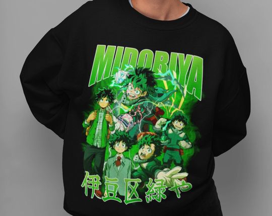Discover Izuku Midoriya Sweatshirt, Deku Sweatshirt, My Hero Academia, Anime Sweatshirt