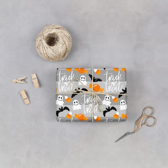 Discover Trick or Treat Wrapping Paper Halloween Decoration Birthday