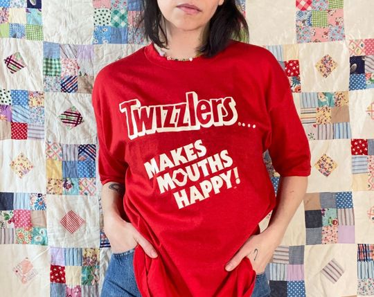 Discover Vintage 1990s Twizzlers "Makes Mouths Happy" Tee
