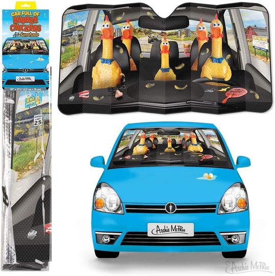 Discover Mcphee Archie Auto Sunshade Car Full of Rubber Chickens Standard