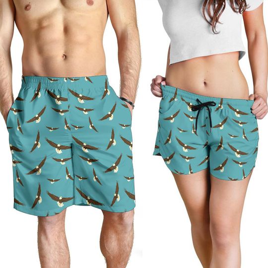 Discover Eagle Shorts - Eagle Pattern Swim Shorts