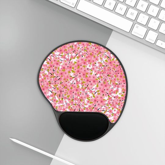 Discover Cherry Blossom Wrist Rest Mouse Pad