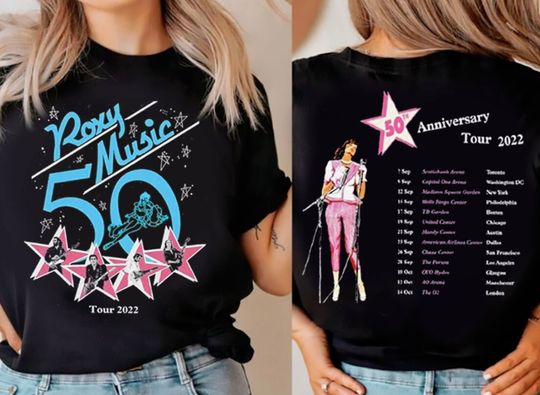 Discover Roxy Music 50th Anniversary Tour 2022 T-Shirt, Rock Band Tour Tee