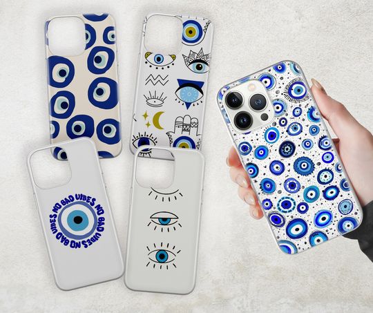 Discover Evil Eye Amulet Phone Case Blue eyes Case for iPhone 13, 12 Pro, XR, XS, 8+, 7