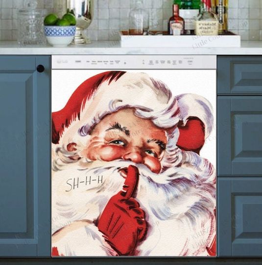 Discover Christmas Beautiful Santa Portrait Dishwasher Cover