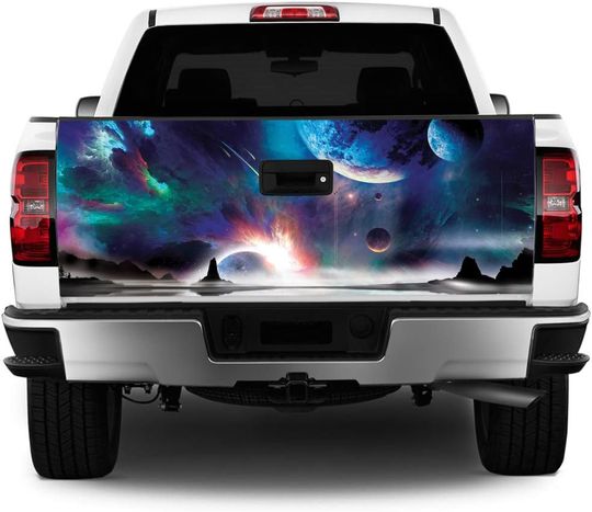 Discover Truck Tailgate Wrap Space Horizon HD Decal Graphics