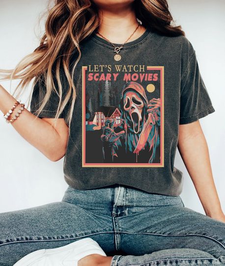Discover Vintage Halloween Movies Shirt - Spooky Season Style