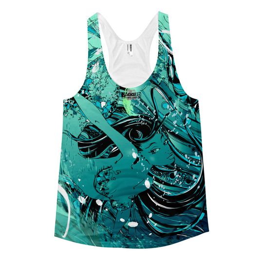 Discover Women's sublimation mermaid print racerback tank /3D Tank Top