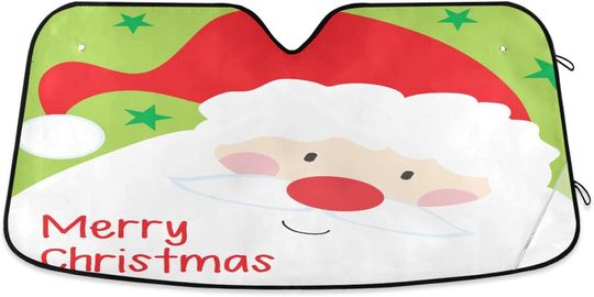 Discover Merry Christmas Santa Front Windshield Sunshade Foldable Windshield Sunscreen