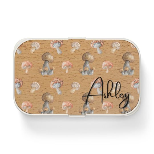 Discover Bento Box - Cottagecore - Mushroom - Personalized Silicone Lunch Box for Adults