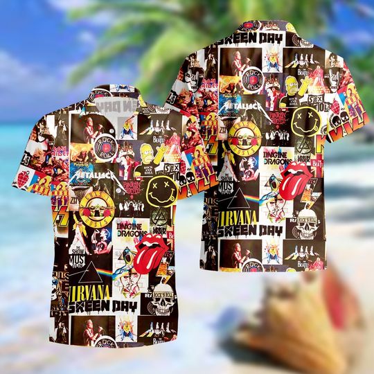 Discover 3D Classic 80s Rock Puzzle Hawaiian Shirt