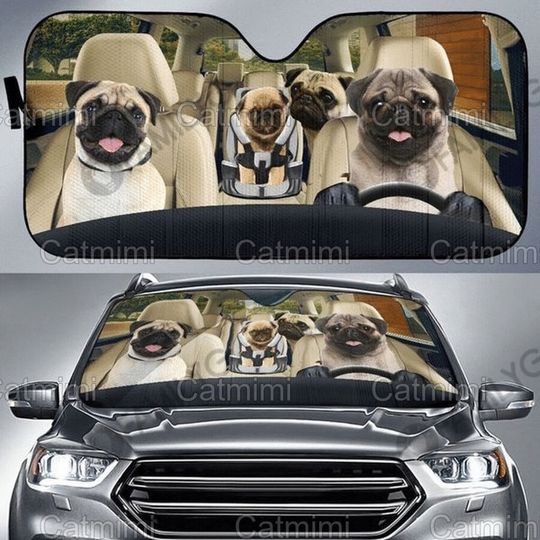 Discover Pug Car Sun Shade