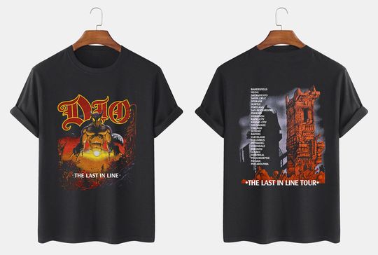 Discover Dio Last In Line Tour 80s Shirt, Vtg Tour Concert T Shirt, Vtg Style Dio Band T Shirt