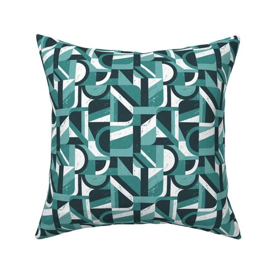Discover Teal Mid Century Throw Pillow