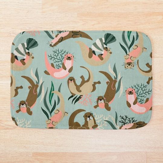 Discover Otter Collection - Mint Palette Bath Mat