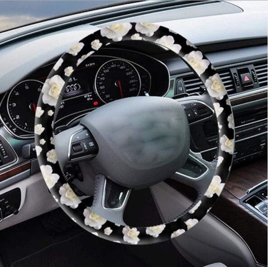 Discover Carmen Microfiber Leather Flower Steering Wheel Cover