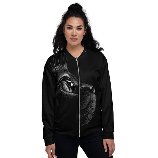 Discover Unisex bomber jacket black cat