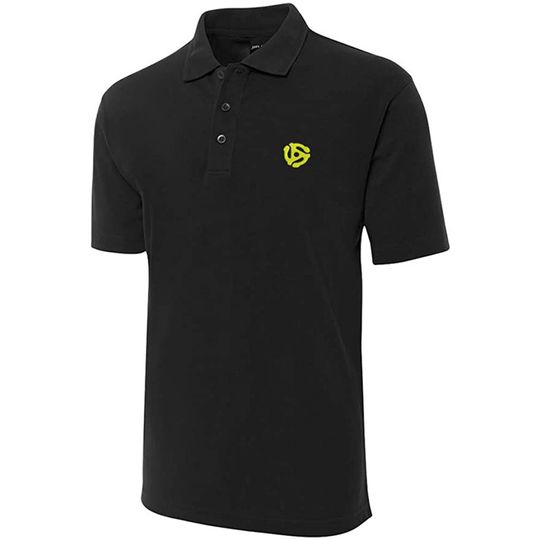 Discover DJ 45 RPM Adapter Embroidered Short Sleeve Polo Shirts Classic Embroidery Men's Polo Shirt