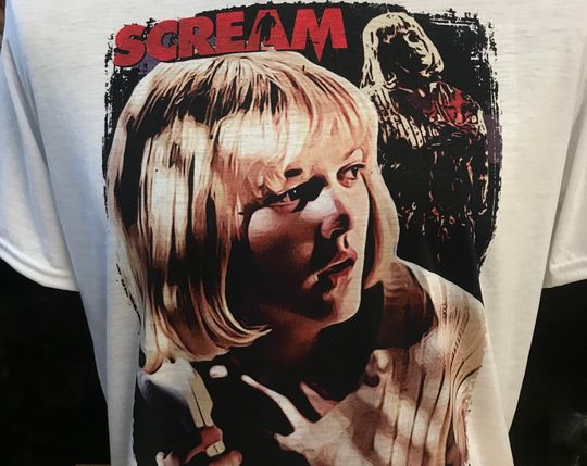 Discover Scream T-Shirt! Drew Barrymore, Casey Becker.  90's Horror.