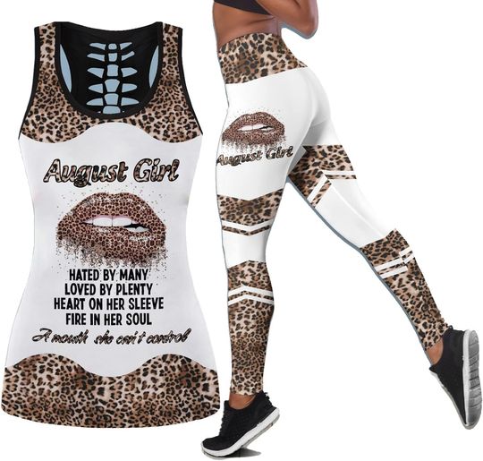 Discover My Birthday Month, My God Hollow Out Tanktop And Leggings Set