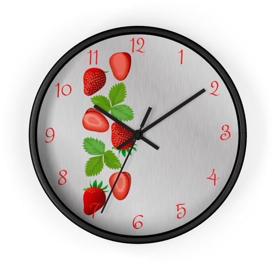 Discover Strawberry Fruit Clock, Kitchen Clock