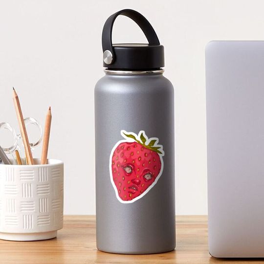 Discover Funny froot gang: strawberry Sticker