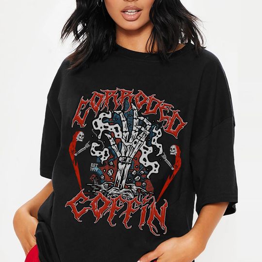 Discover Corroded Coffin 1986 Vintage Shirt, Eddie Muson Vintage 90s Shirt, Eddie ST4 Shirt
