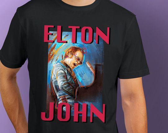 Discover Elton John poster print t shirt gift - tee lyrics record tshirt