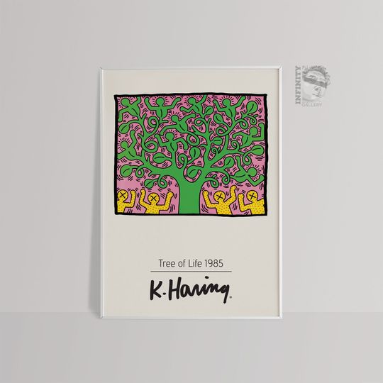 Discover Keith Haring Exhibition Poster, Tree of Life 1985, Wall Art