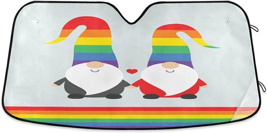 Discover Christmas Rainbow Gnomes Front Windshield Sunshade Foldable Windshield