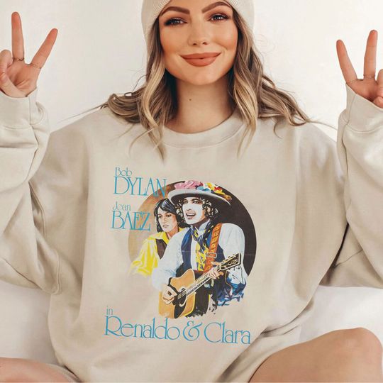 Discover Bob Dylan & Joan Baez Sweatshirt, Bob Dylan Vintage Style Sweatshirt
