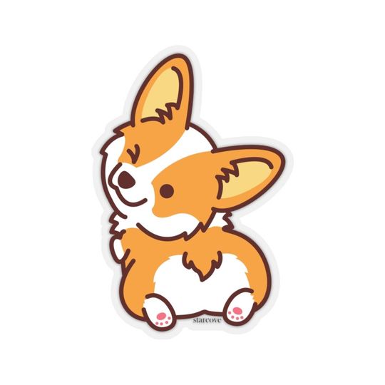 Discover Cute Corgi Dog Butt Winking Vinyl Sticker