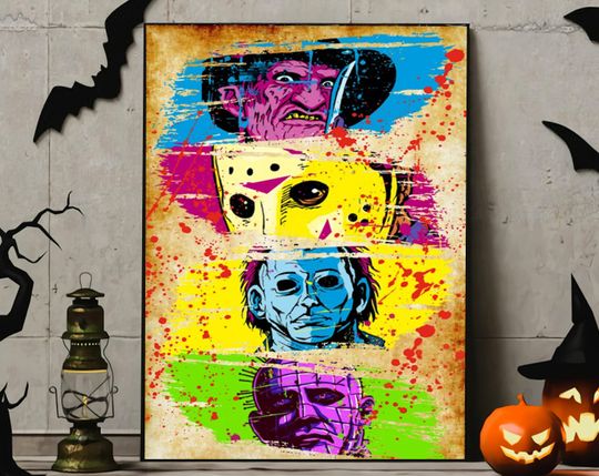 Discover Halloween Characters Poster, Friends Horror Movies Poster, Classic Horror Movies Poster