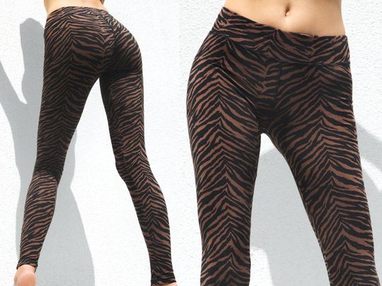 Discover Zebra Tights For Women, BROWN Zebra Print Pants, Cotton Lycra Legging
