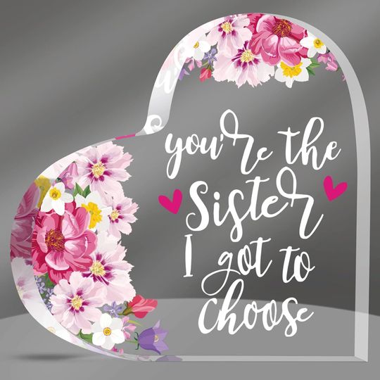 Discover Acrylic Heart Sister Gift from Sister Keepsake Paperweight a Sister is God's Way of Making Sure We Never Walk Alone Memory Gifts