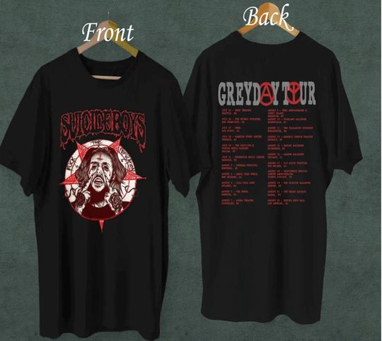 Discover Suicideboys 2 Sided Shirt, Suicideboys Grey Day Tour Shirt