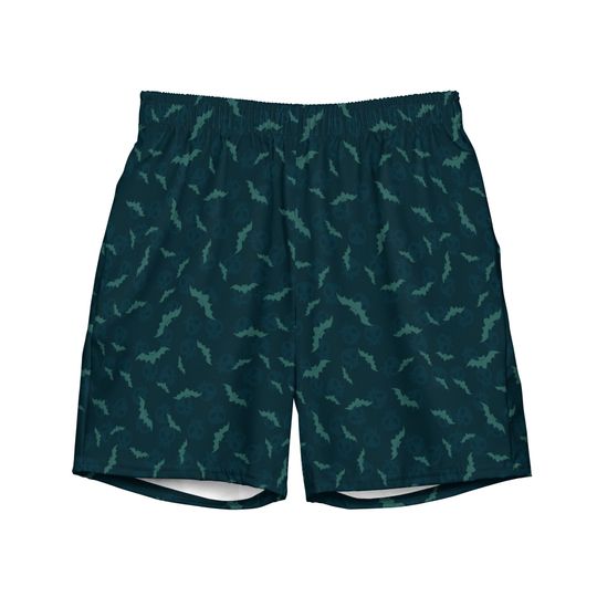 Discover Blue Bats Mens Swim Shorts, Halloween Swimwear, Gothic Swim Trunks