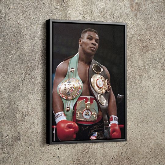 Discover Mike Tyson with belts Poster
