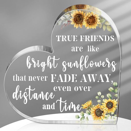 Discover Bestie Friend Birthday Gift for Woman Acrylic Heart Long Distance Friendship