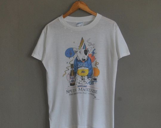 Discover Vintage Spuds Mackenzie Party Animal 1985 Bud Light T shirt