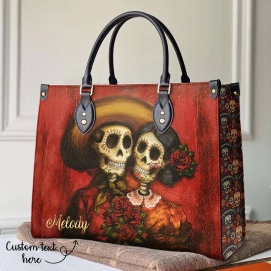 Discover Skull Couple Handbag , Leather Bag Personalized Skull Couple