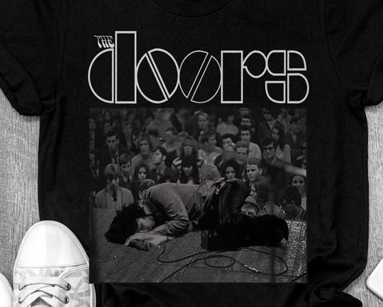 Discover The Doors Jim Morrison Lying On Stage  T-Shirt, Rock T-Shirt