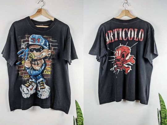 Discover Vintage Articolo 31 Merch T-shirt Double Side Italy Band shirt