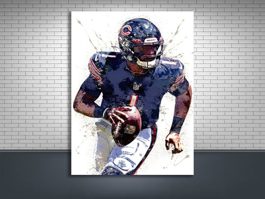 Discover Justin Fields Poster Print, Chicago Bears
