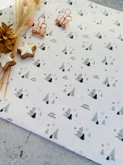 Discover Gift wrapping paper 50 x 70 cm kraft paper Christmas Christmas tree